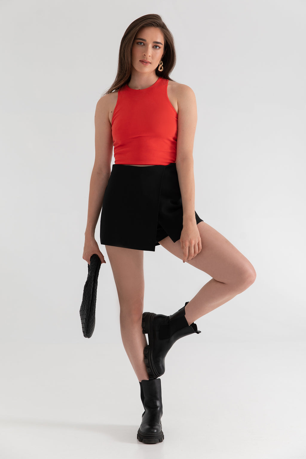 The Sculpt Racerback: Crop - Magic Double Knit - Cherry