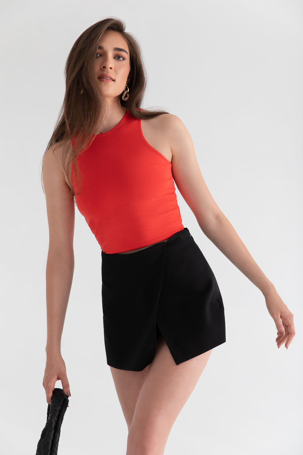 The Sculpt Racerback: Crop - Magic Double Knit - Cherry