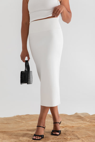 White tube shop skirt midi