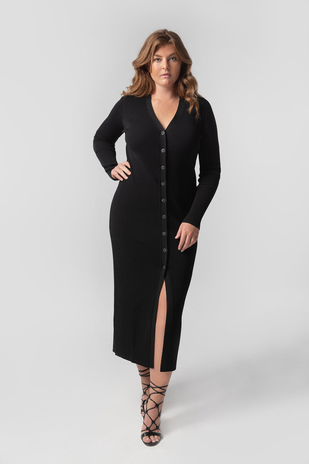 The Sweater Duster Midi Dress In Ink - KADA L The Sweater Duster Midi Dress In Ink - KADA L