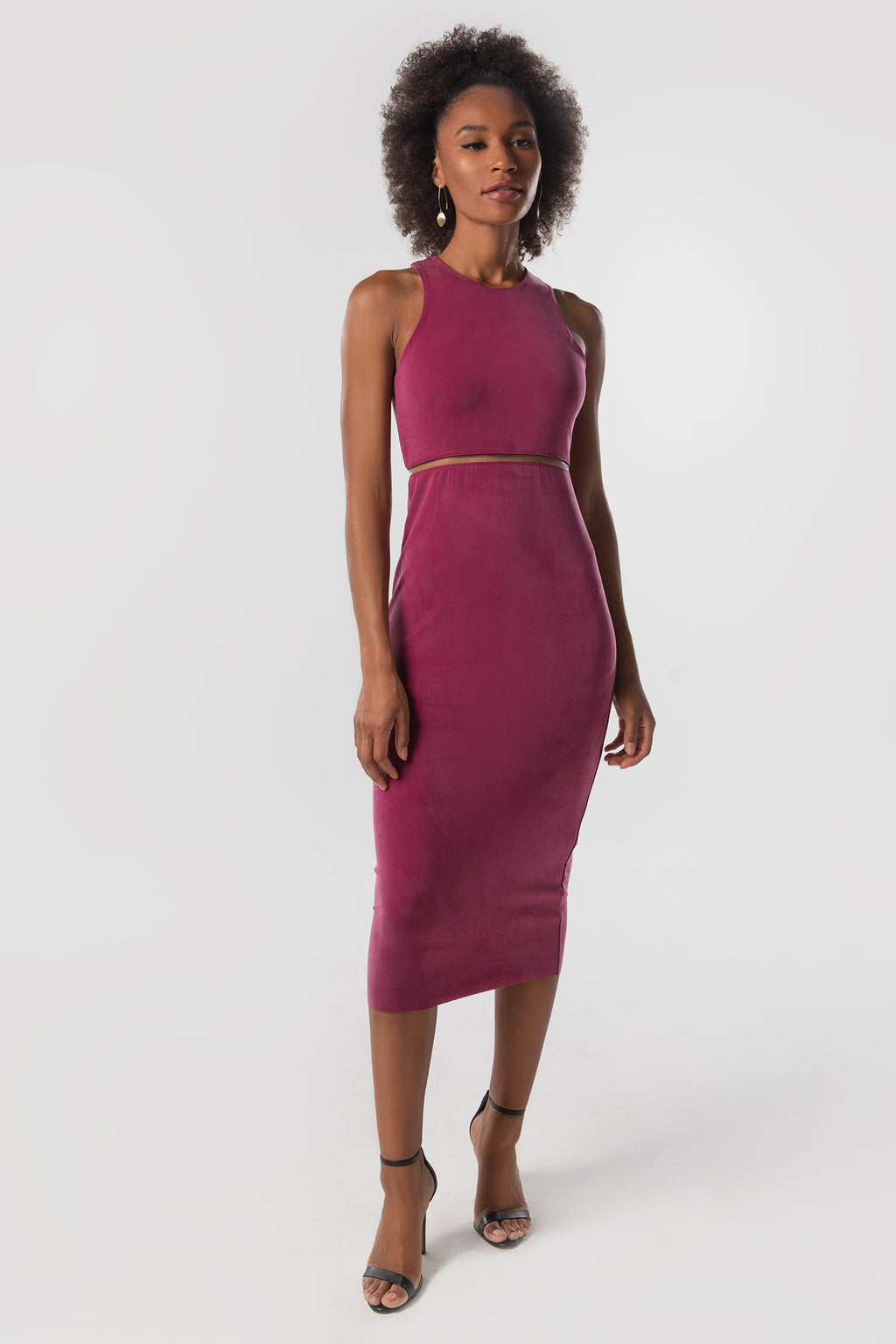 The Sculpt Racerback Tank Midi Dress in Merlot - Kada L The Sculpt Racerback Tank Midi Dress in Merlot - Kada L